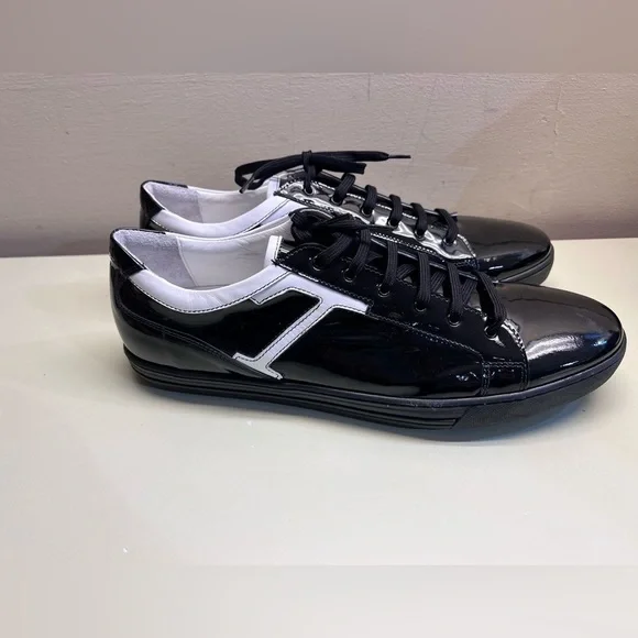 LORIBLU Black and White Men's Sneakers - Picture 1 of 11
